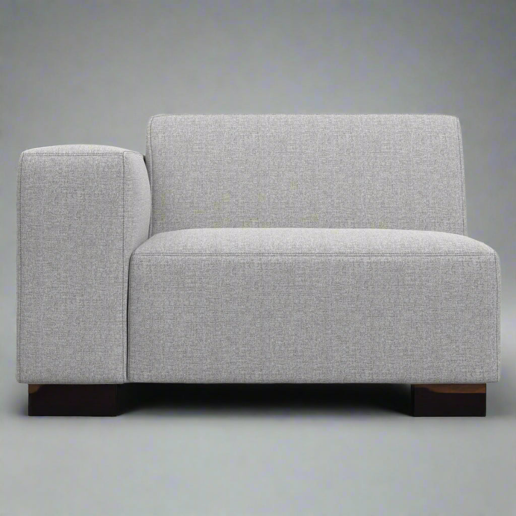 Simpli Home Pale Grey Rex Left Arm Module Section Sofa Chair FFE-803