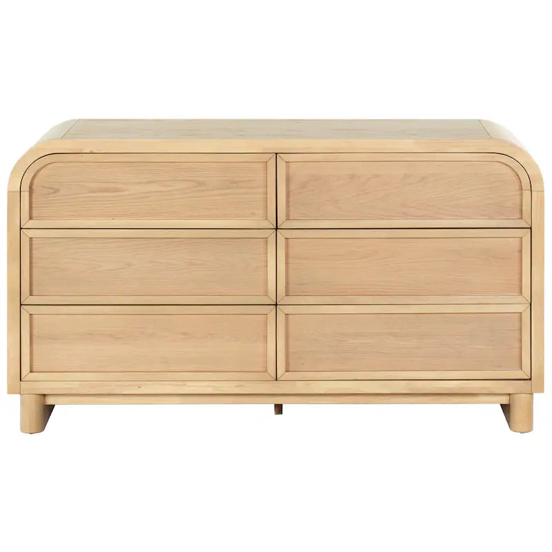 Safavieh Dinah 6 Drawer Wood Dresser Natural FFE-1106