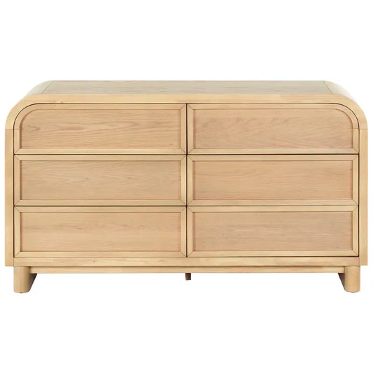 Safavieh Dinah 6 Drawer Wood Dresser Natural FFE-1106