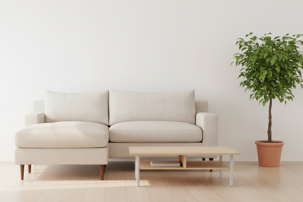 Sloan 2 Seat Reversible Beige Chaise Sectional FFE-1298