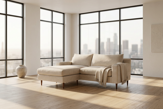 Sloan 2 Seat Reversible Beige Chaise Sectional FFE-1298
