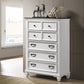 Laurel Foundry Modern Farmhouse Semaj Wood Bedroom Set w Shiplap Panel King Bed Dresser Mirror Two Nightstands FFE-735