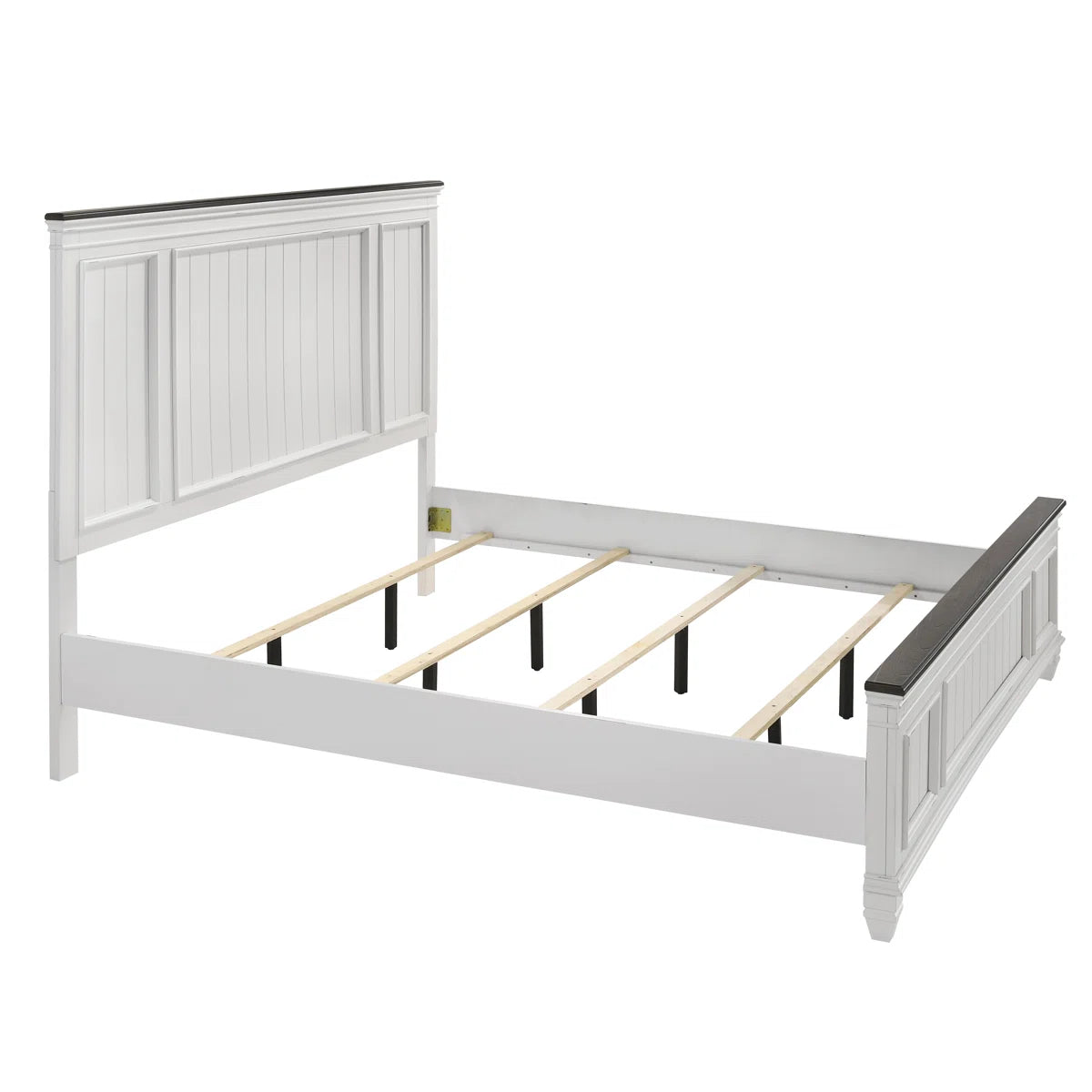 Laurel Foundry Modern Farmhouse Semaj Wood Bedroom Set w Shiplap Panel King Bed Dresser Mirror Two Nightstands FFE-735