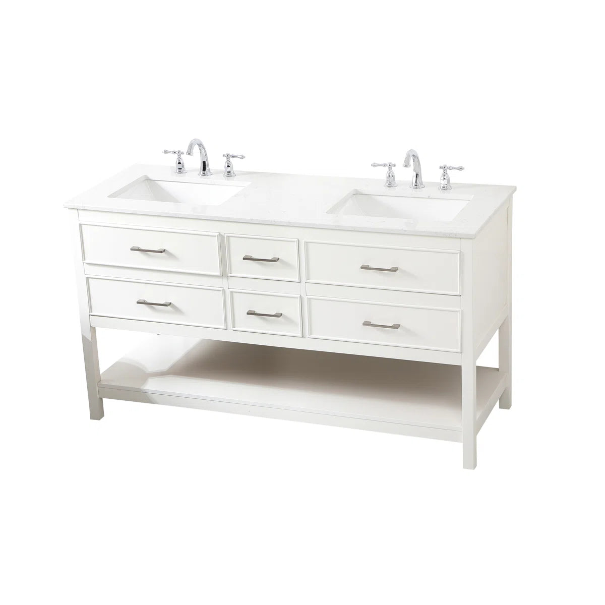 Longshore Tides Sinclaire 60" Double Bathroom Vanity Base FFE-1184