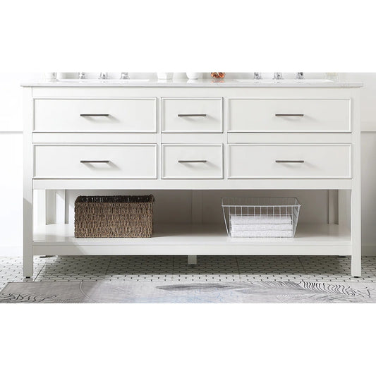 Longshore Tides Sinclaire 60" Double Bathroom Vanity Base FFE-1184