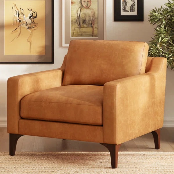 Poly and Bark Sorrento Chair + Ottoman - Cognac Tan FFW-1412