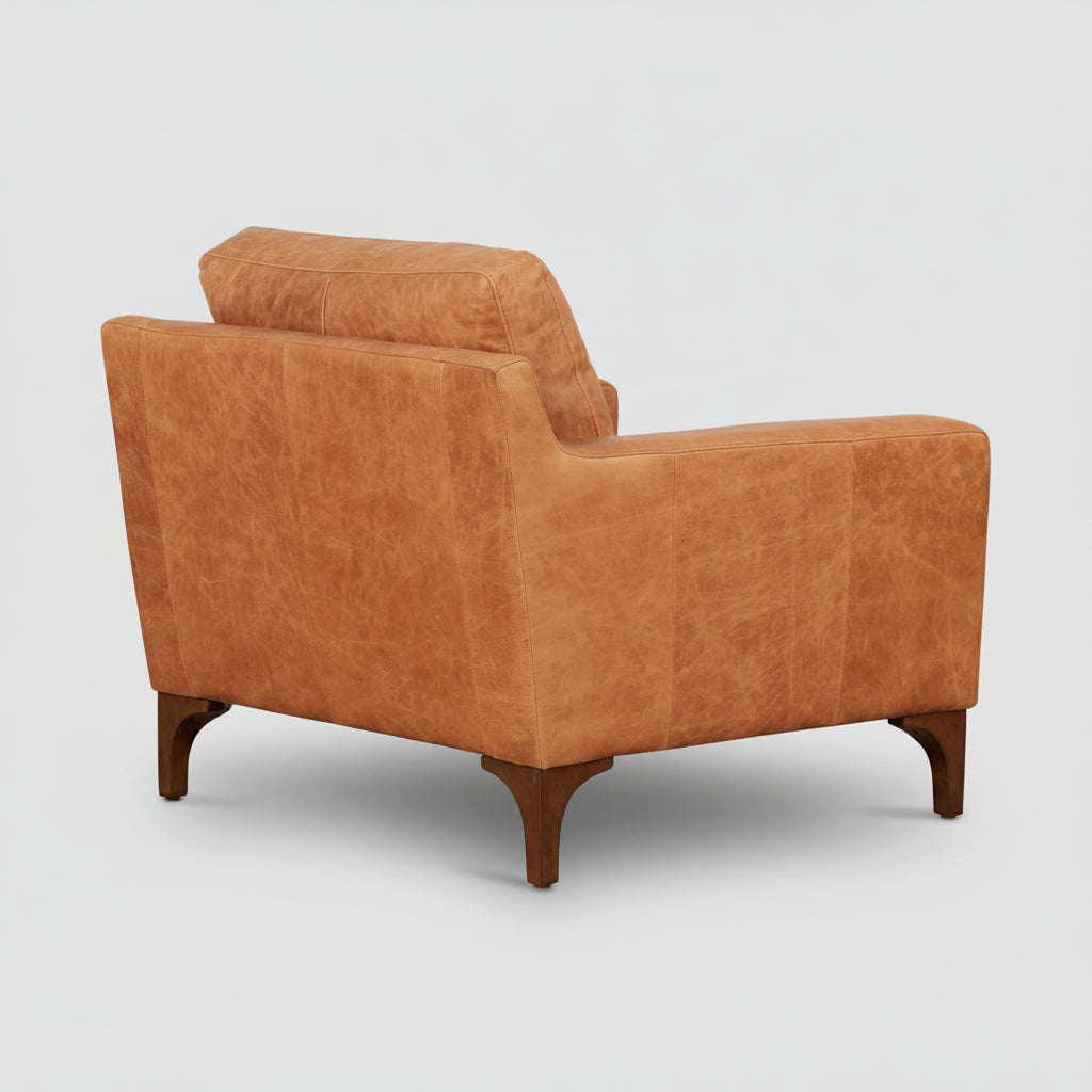 Poly and Bark Sorrento Chair + Ottoman - Cognac Tan FFW-1412