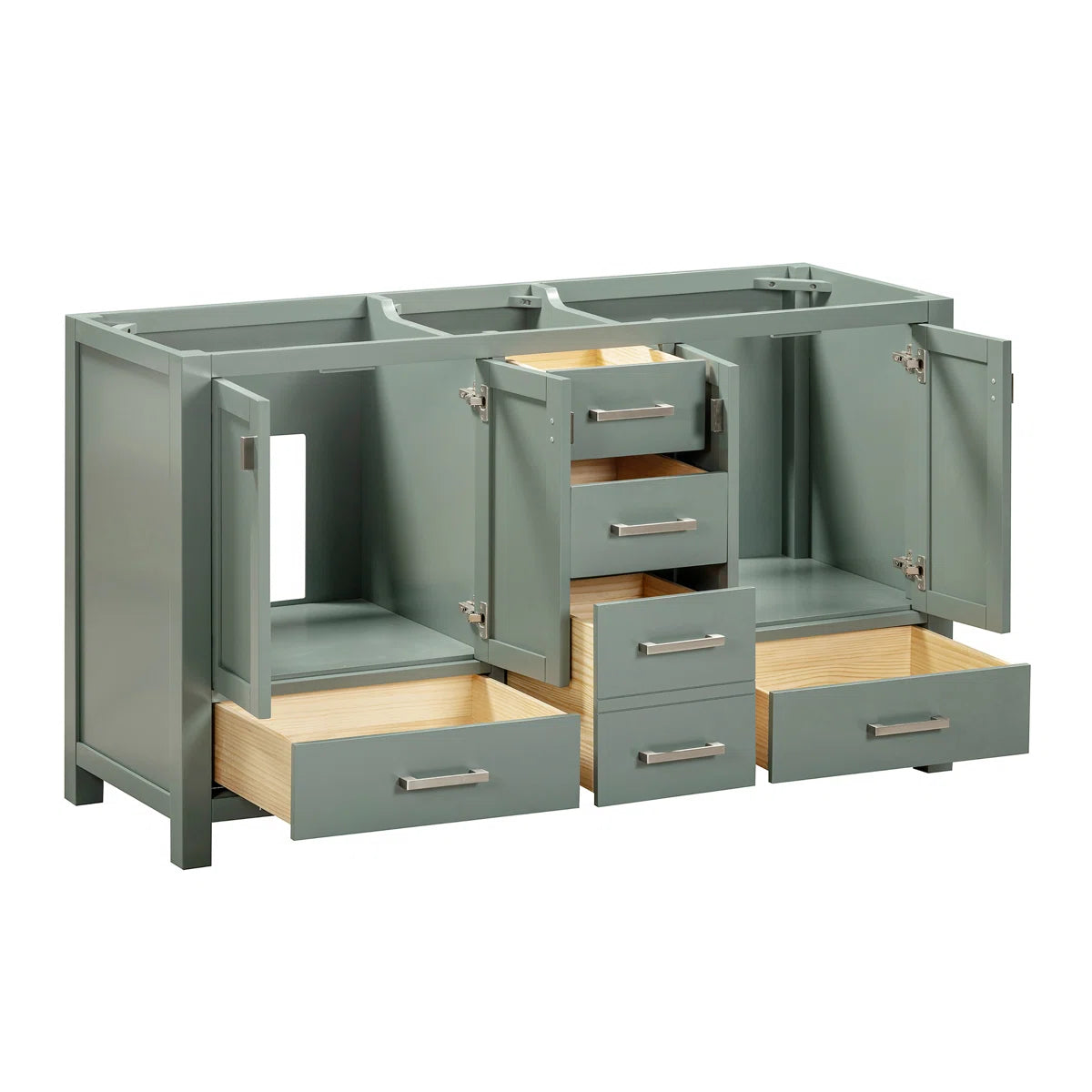 Souther 60" Smoke Green Double Bathroom Vanity Base FFE-1217