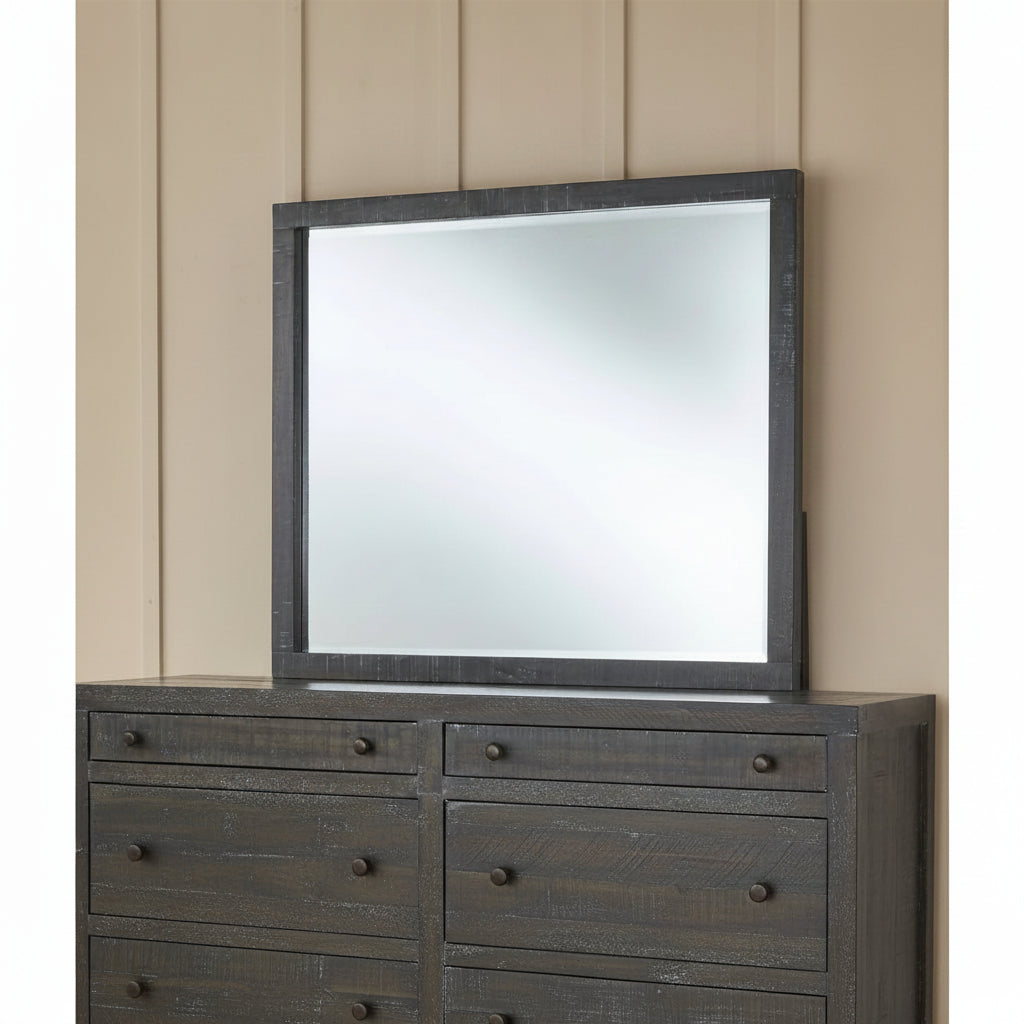 Modus Townsend Solid Wood Beveled Glass Mirror in Gunmetal FFE-1487