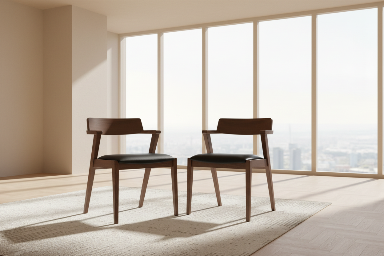 Hoft Home Set of 2 Zola Dining Chairs - Chestnut & Walnut FFW-1421