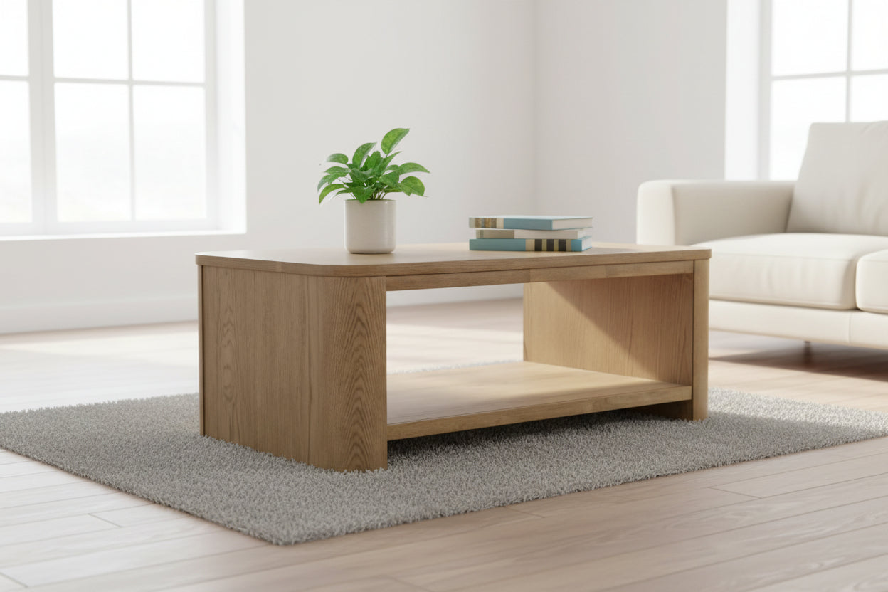 Bison Commerce Janzen Contemporary Modern 50" Rolling Coffee Table FFE-1433
