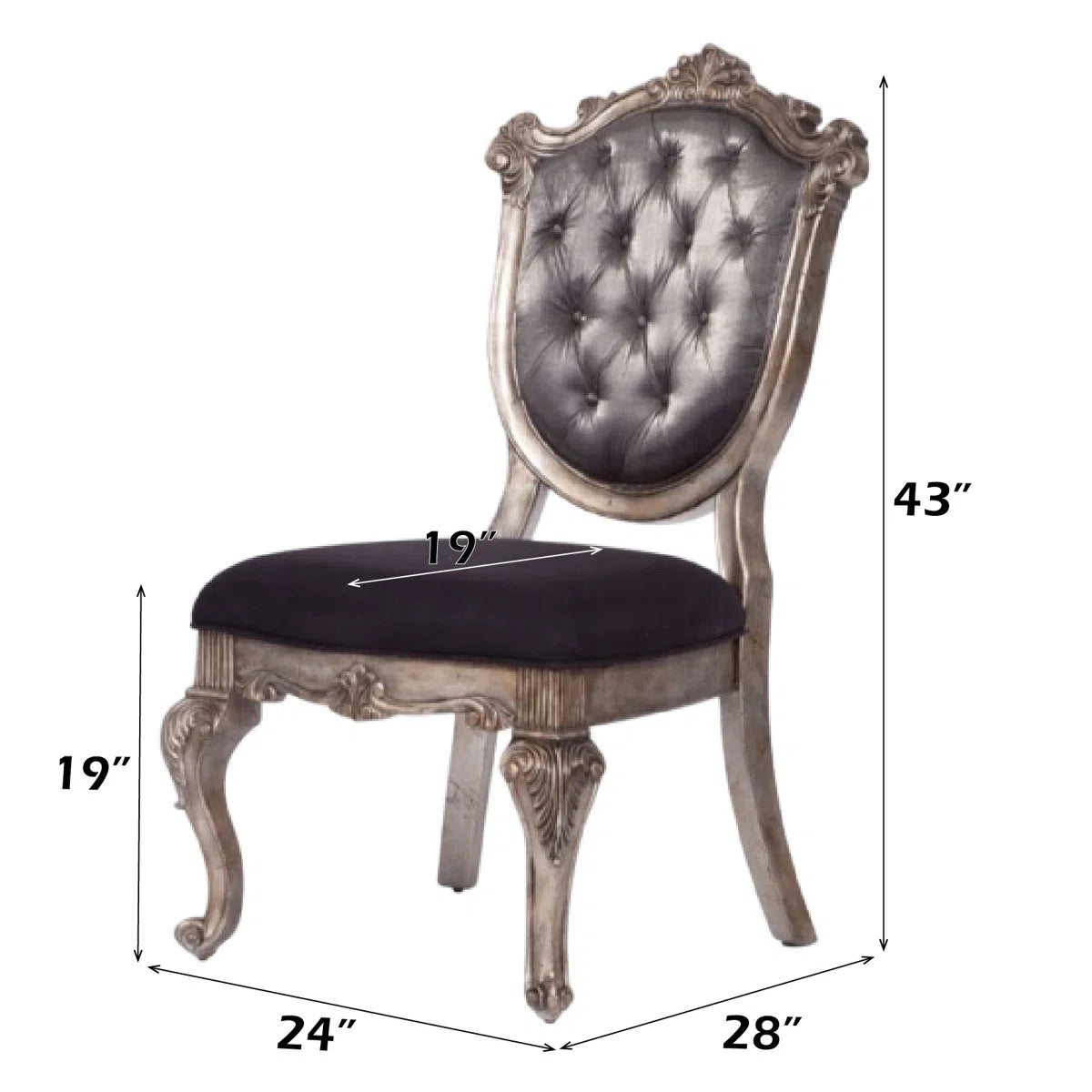 2 (Pair) Astoria Grand Wensley Silver Gray/Platinum Upholstered Dining Chair FFE-1159