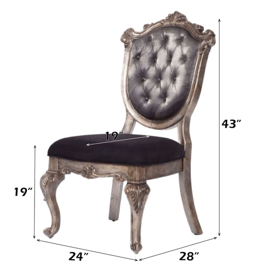 2 (Pair) Astoria Grand Wensley Silver Gray/Platinum Upholstered Dining Chair FFE-1159