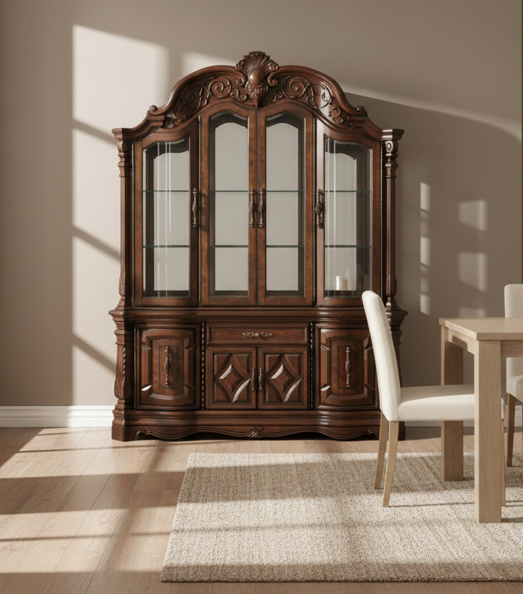 Michael Amini Windsor Court Lighted China Cabinet Top FFE-1209