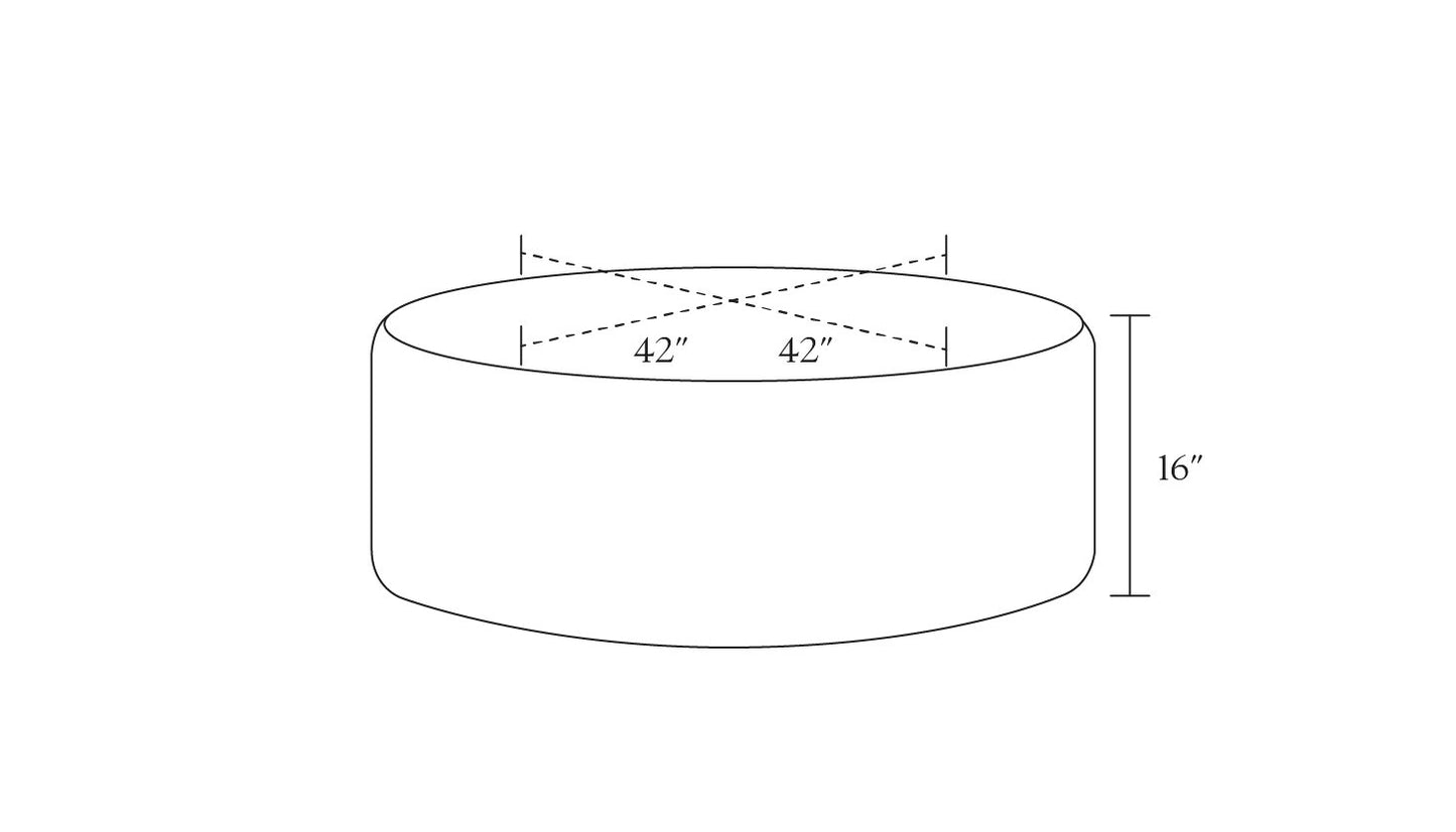 The Inside Havenly Pavement Luxe Linen Round Cocktail Black Ottoman FFE-818