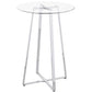 Coaster Glass Bar Bistro Table Chrome Base Clear Round Top FFE258-44