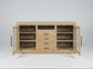 70" Contemporary Media Console w/Tempered Glass Doors, Drawers and Shelves FFW-1386