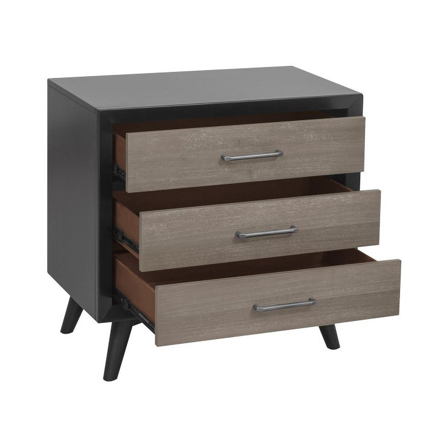 Raku Collection Danish Mid-Century Modern Nightstand w Two-Tone Finish FFE258-39