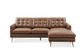 Castlery Isaac Reversible Cognac Brown Leather Sectional Sofa Couch FFE-1126