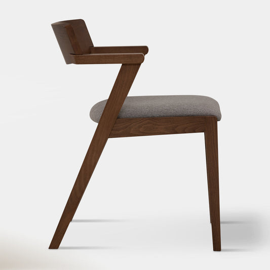 Pair (2) Set of 2 Zola Dining Chairs - Light Grey & Walnut (2 Pr Avail) FFE-1442