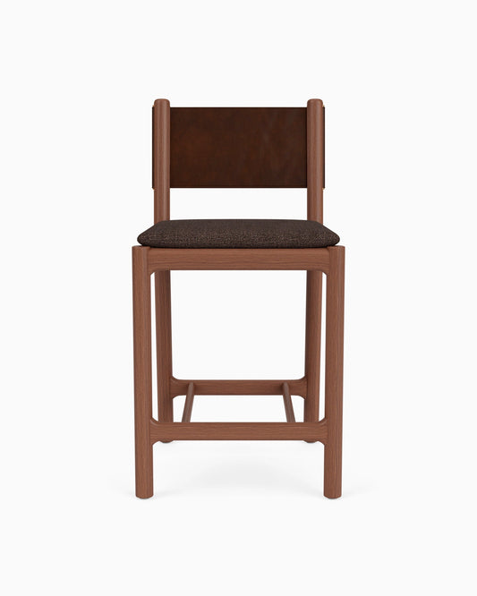 Denver Modern Avon Counter Stool/ Walnut Ember Grey FFE-1054