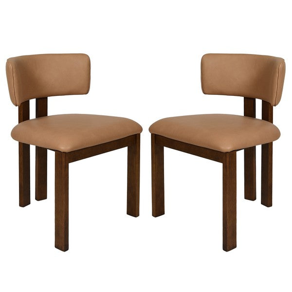 Pair (2) Safavieh Katiya Leather Dining Chair (2 sets Avail) FFE-1042
