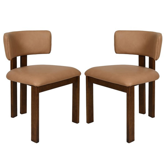 Pair (2) Safavieh Katiya Leather Dining Chair (2 sets Avail) FFE-1042