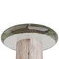 AH Glass Top Wood Column Base Buckley Accent Table FFW-1337