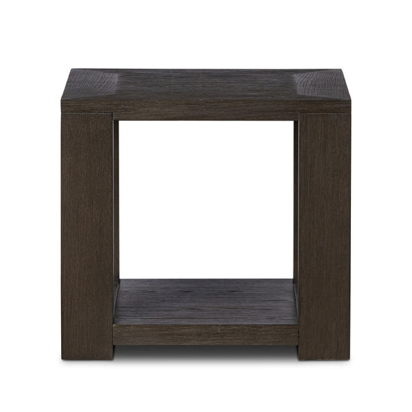 Pair (2) Four Hands Dark Anthracite Oak Veneer Thomas End Table Nightstands FFE-1394