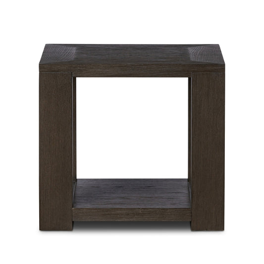 Pair (2) Four Hands Dark Anthracite Oak Veneer Thomas End Table Nightstands FFE-1394