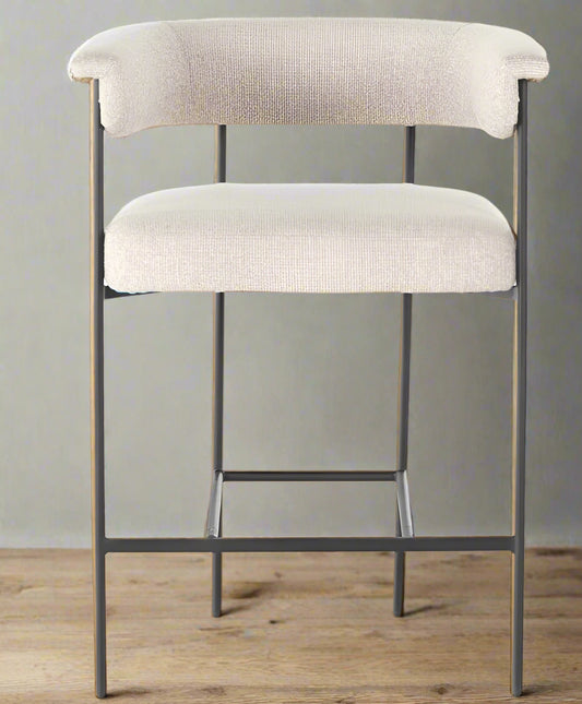 Lulu & Georgia Kyleigh Beige Boucle Black Iron Frame Counter Stool (3 Avail) FFE258-572