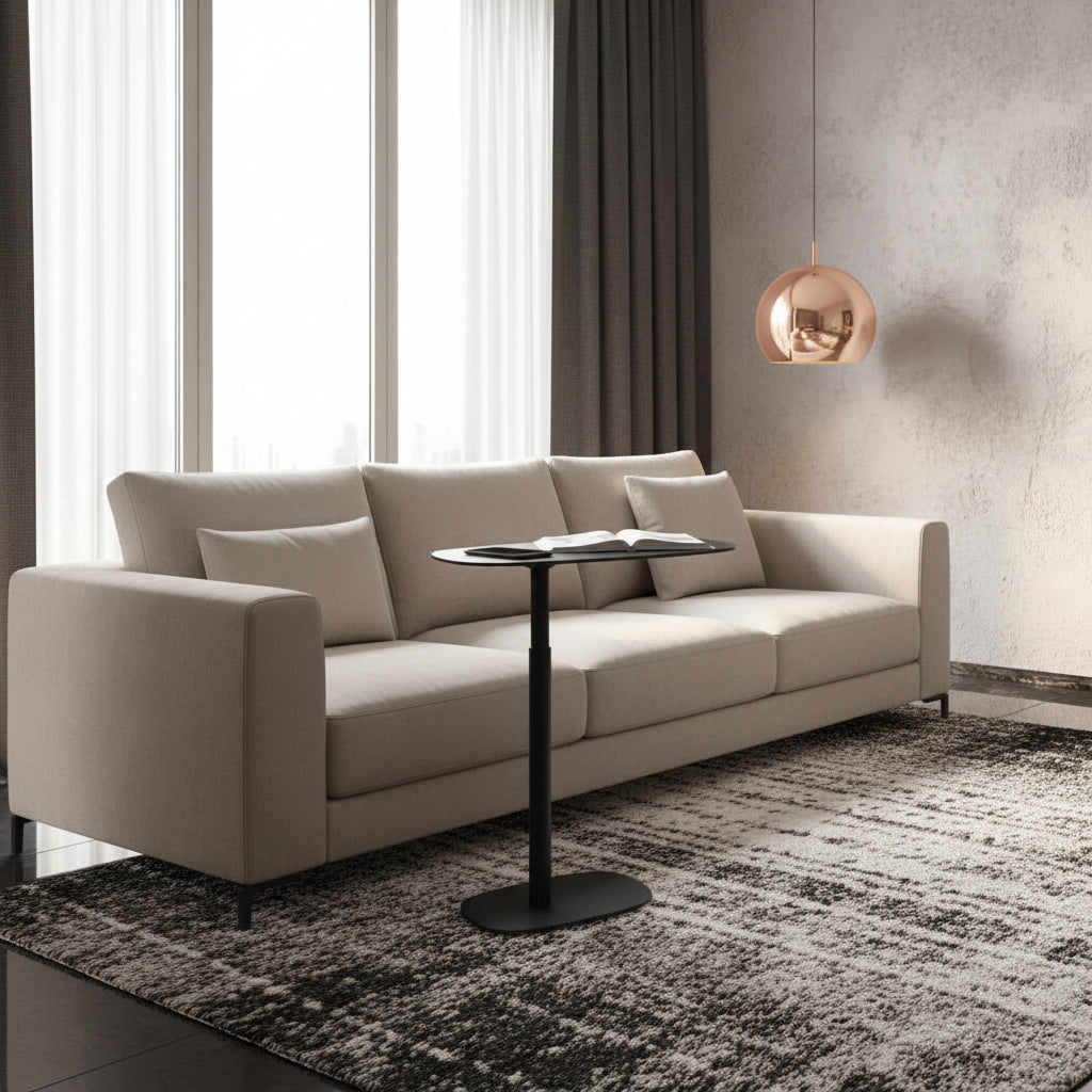 BDI Serif Lift Laptop Metal Cantilever Pepper Black Desk (2 Avail) FFW-1125