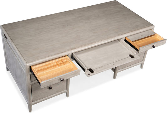Hooker Furniture Work Your Way Burnham Grey Wood Credenza Desk FFE-1045