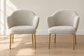 Pair (2) Castlery Simone Performance Light Grey Bouclé Dining Chairs FFE-1584