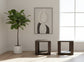 Pair (2) Four Hands Dark Anthracite Oak Veneer Thomas End Table Nightstands FFE-1394