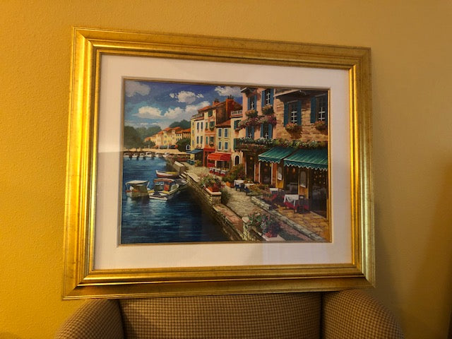 Anatoly Metlan "Restaurant Row" Framed  Serigraph on Paper VR49-10881