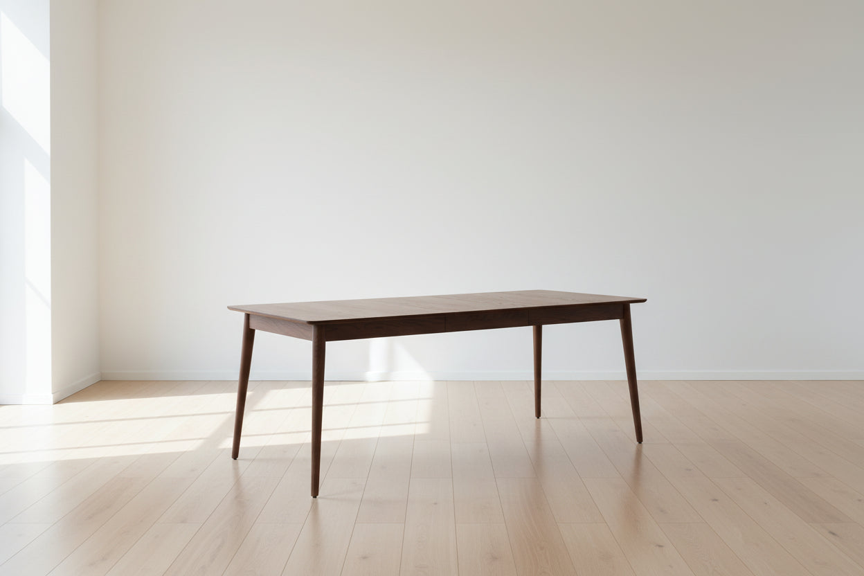 Burrow Serif Extendable Dining Table (59" to 79") Walnut Finish FFE-1410