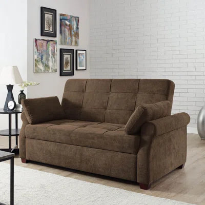 Serta Sabrina 73" Queen Rolled Arm Tufted Back Convertible Sleeper Sofa Couch FFE-1176