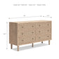 Ebern Design 6 Drawer Oak Grain Beige Cane Marmion Dresser FFE-1168
