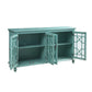 Mistana Bayberry Blue Teal Ira Wood Four Door Credenza Buffet Sideboard FFE-1171
