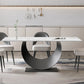 Oren Ellis Modern Sintered Stone Dining Table w Pedestal Base FFE-1174