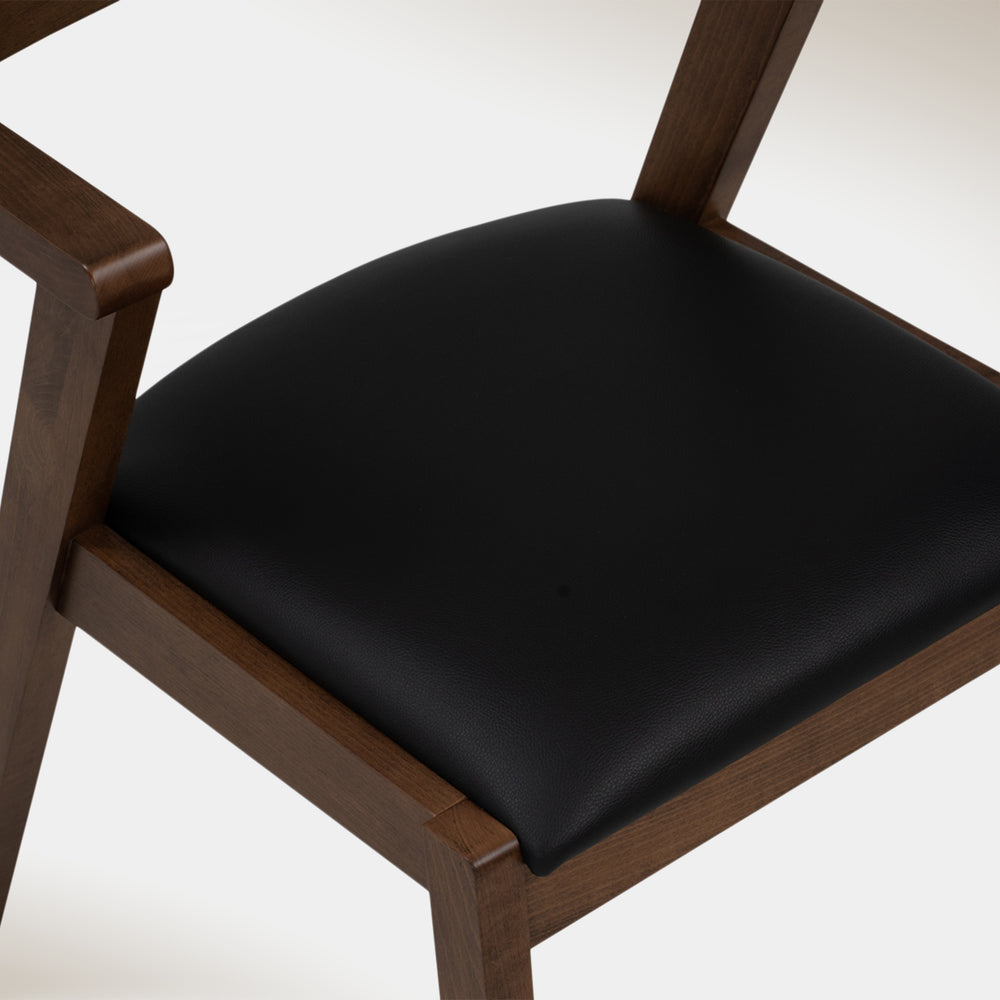 Hoft Home Set of 2 Zola Dining Chairs - Black & Walnut (2 pair avail) FFE-1374
