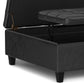 Harrison 40" Square Storage Ottoman Black Vegan Faux Leather  FFW-931