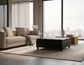 Harrison 40" Square Storage Ottoman Black Vegan Faux Leather  FFW-931