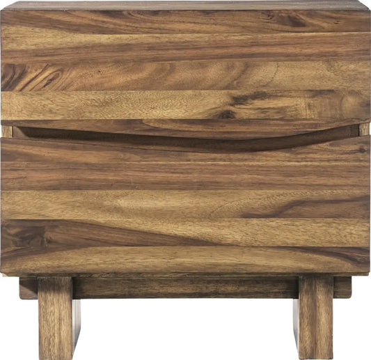 Modus Ocean Two Drawer Solid Wood Nightstand in Natural Sengon 4 FFE-1489