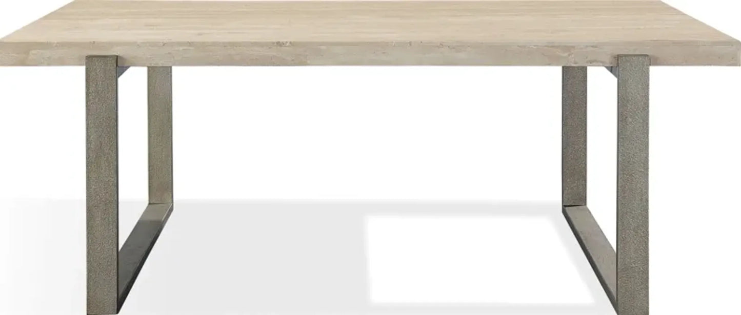 Modus Ariela Natural Travertine Coffee Table with Bronze Metal Base FFE-1525