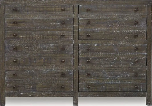 Modus Townsend Solid Wood Eight Drawer Dresser Chest in Gunmetal 2 FFE-1481