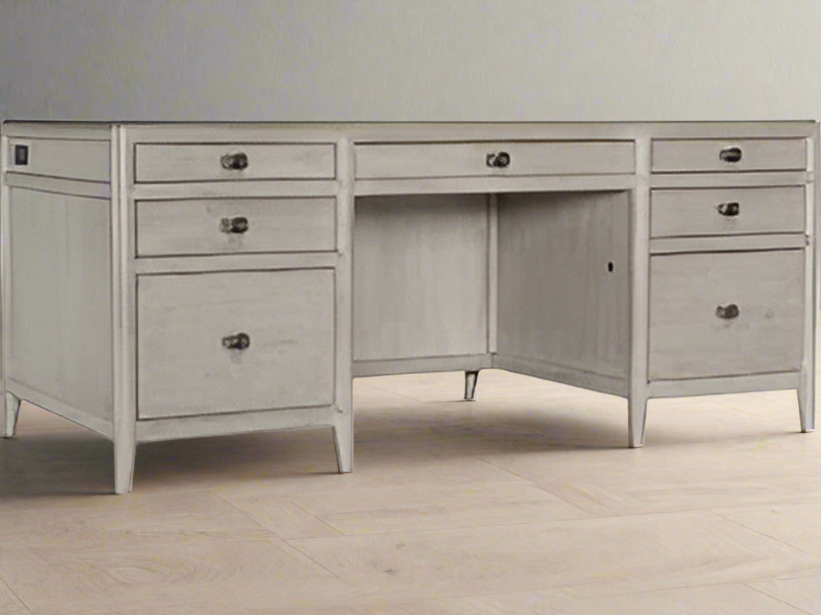 Hooker Furniture Work Your Way Burnham Grey Wood Credenza Desk FFE-1045