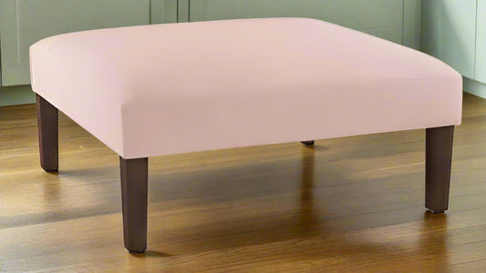 Havenly Blush Velvet Cocktail Square Ottoman Bench FFE258-116