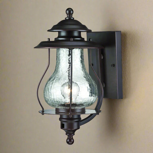 Homeroots Antique Bronze Oil Lantern Hanging Light FFE258-199